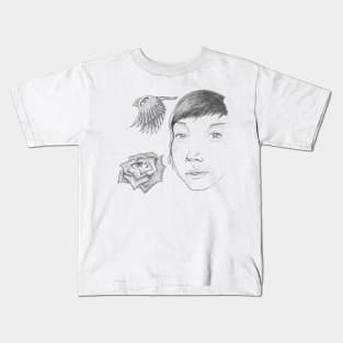 BirdFlowerFace Kids T-Shirt